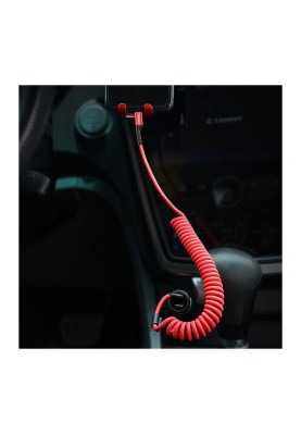 Кабель USB AM-Lightning M, 1 м, 2A, Спіральний-закручений Червоний, Fish eye Spring, CALSR Baseus