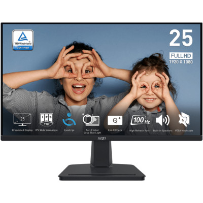 TFT 24.5" MSI PRO MP251 D-Sub, HDMI, MM, IPS, 100Hz, 4ms, sRGB 101%, FreeSync, Pivot