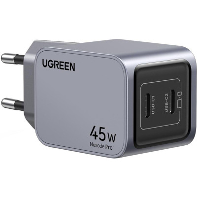 Зарядний пристрій 2xUSB 45W (2хUSB-C) Gan Nexode Pro X707 Ugreen