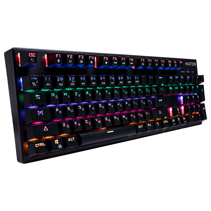 Клавіатура ігрова механічна Hator Starfall, Outemu Blue Rainbow LED Black USB