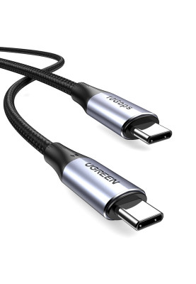 Кабель USB 3.1 Type-C M-M, 1 м, (20V/5A), 100W （10Gbps）Чорний, US355 UGREEN