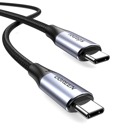 Кабель USB 3.1 Type-C M-M, 1 м, 100W （10Gbps）Чорний, US355 UGREEN