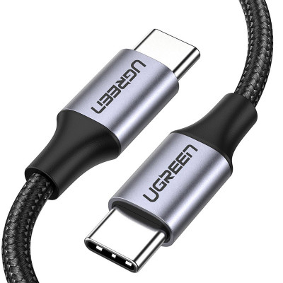 Кабель USB 3.1 Type-C M-M, 1 м, 100W （10Gbps）Чорний, US355 UGREEN