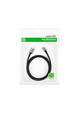 Кабель USB 3.1 Type-C M-M, 1 м, (20V/5A), 100W （10Gbps）Чорний, US355 UGREEN