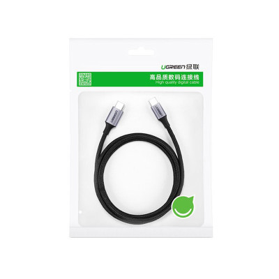 Кабель USB 3.1 Type-C M-M, 1 м, 100W （10Gbps）Чорний, US355 UGREEN