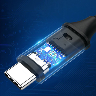 Кабель USB 3.1 Type-C M-M, 1 м, 100W （10Gbps）Чорний, US355 UGREEN