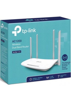 Маршрутизатор TP-Link EC220-F5, Wi-Fi 5-го покоління, 300 Мбіт/с на 2,4 ГГц + 867 Мбіт/с на 5 ГГц.