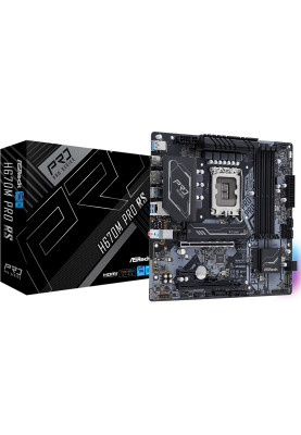 ASRock H670M PRO RS (1700/H670, 4*DDR4, 2xPCIex16, 4xSATAІІІ, 2xM.2, GLan, 7.1ch, mATX)