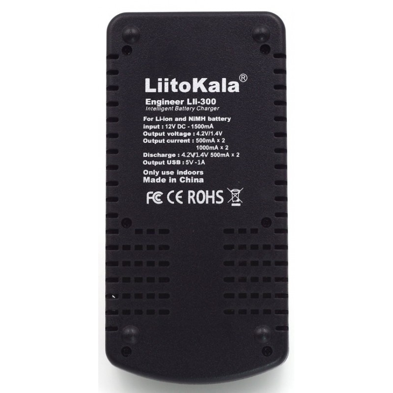Зарядний пристрій LiitoKala Lii-300, 2x(Lion/NiMH/NiCd), Power Bank, discharge function, display
