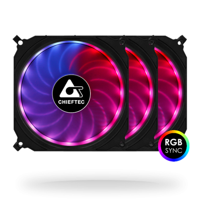 Вентилятор для корпуса 120mm*3 Chieftec Tornado CF-3012-RGB fan set