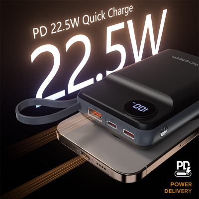 УМБ Choetech Magnetic Wireless 20000mAh 22.5W PD,QC3.0, USB-A,2xUSB-C, Apple Watch charger Black