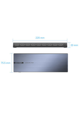 Сплітер HDMI 1.4 UHD 4K 30Hz 3D, HDCP 1x8 ports Чорний Vention