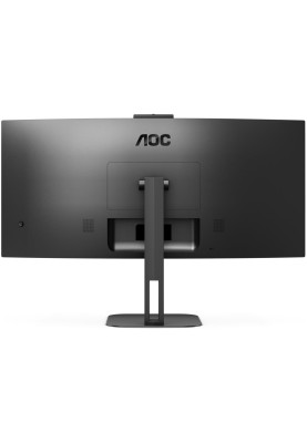 TFT 34" AOC CU34V5CW/BK, WQHD, VA, 100Гц, 1 мс, вигнутий, HDMI, DP, USB-C, USB-hub, webcam, колонки