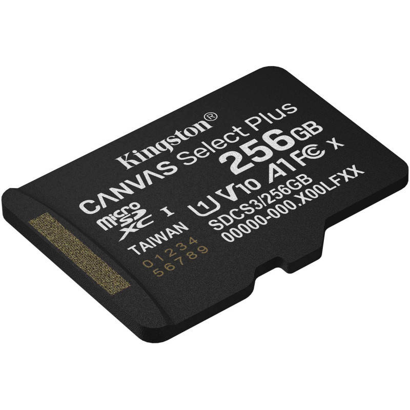 Memory card microSDXC 256GB Kingston Canvas Select Plus Gen3 C10 A1, Retail