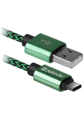 Кабель USB AM-Type-C M, 1.0 м, зелений, 09-03T PRO Defender