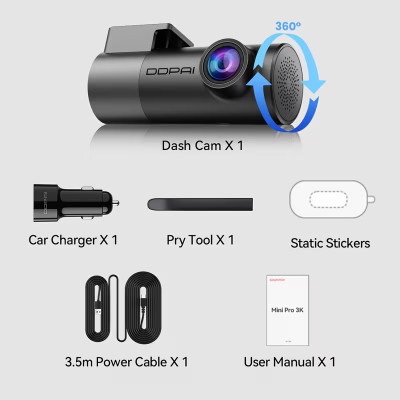 Відеореєстратор DDPAI Dashcam Mini Pro 4K Відеореєстратор DDPAI Dashcam Mini Pro 4K