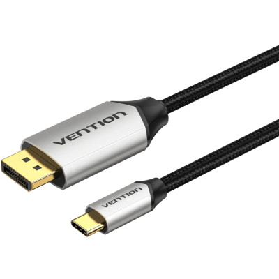 Кабель USB 3.1 Type-C M - DisplayPort M, 1.5м v.2.1 16K30Hz Aluminum Alloy сірий Vention