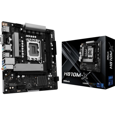 AsRock H810M-X (1851/H810, 2*DDR5, PCIex16, HDMI/DP/VGA, 4xSATA, M.2, 2.5Glan, 7.1ch, mATX) AsRock H810M-X (1851/H810, 2*DDR5, PCIex16, HDMI/DP/VGA, 4xSATA, M.2, 2.5Glan, 7.1ch, mATX)
