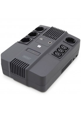 ДБЖ Digitus Line-Interactive, 800VA/480W, LED, 4xSchuko/3xC13, RJ45, USB