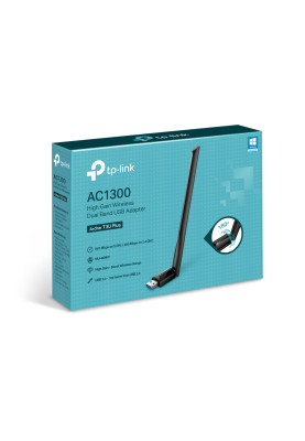 Адаптер WiFi TP-Link Archer T3U Plus, AC1300, 67 Mbps at 5 GHz, 400 Mbps at 2.4 GHz SPEC: 1× High Ga