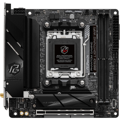 ASRock B650I LIGHTNING WIFI(AM5/B650, 2*DDR5, 1xPCIex16, HDMI/DP, 2xSATAІІІ,2xM.2, 2.5GLan, mITX)