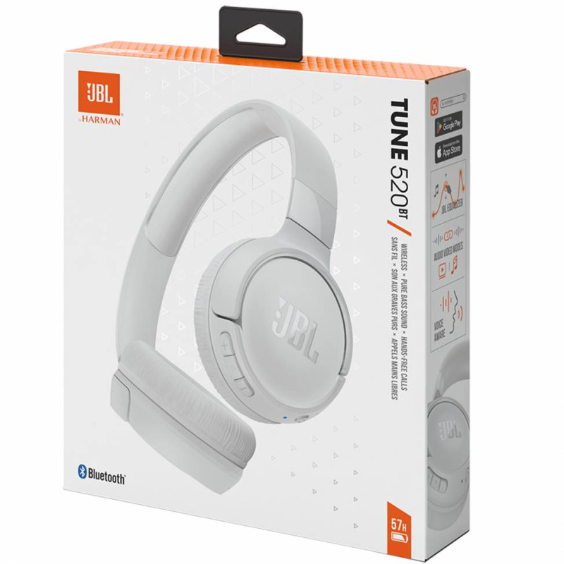 Навушники JBL T520BT White JBLT520BTWHTEU