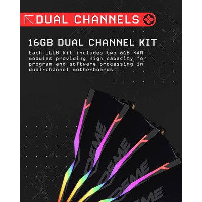 DDR4 32Gb 3600MHz (2*16Gb) OCPC X3 RGB Black, Kit