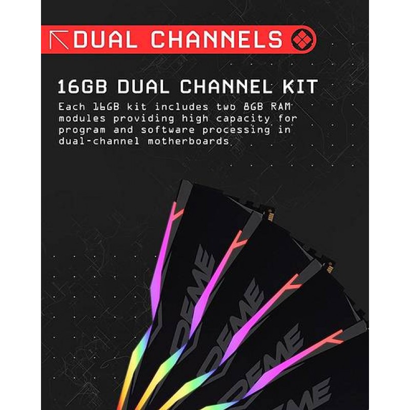 DDR4 32Gb 3600MHz (2*16Gb) OCPC X3 RGB Black, Kit
