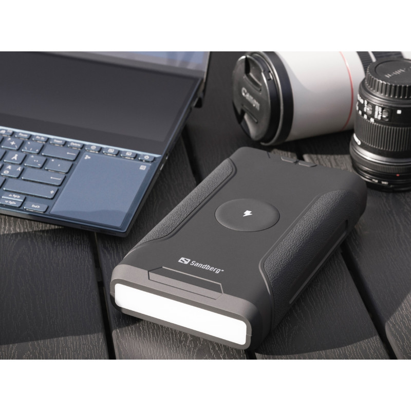 УМБ Sandberg Survivor 72000mAh DC70W, PD,2xUSB-C 60W,QC3.0(18W)USB-A, Cigar Lighter,Wireless, Li-Ion