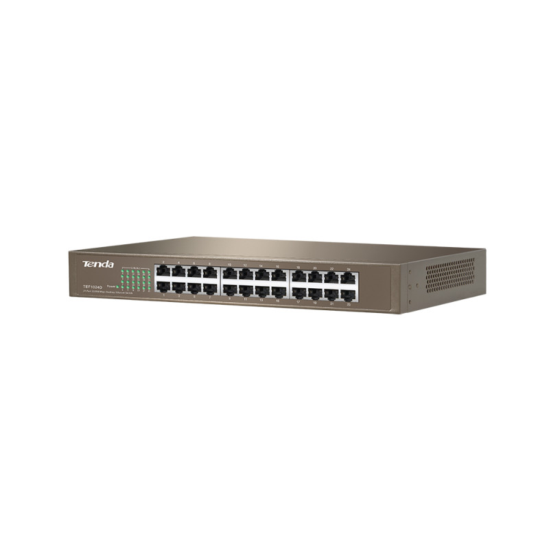 Комутатор TENDA TEF1024D 24xFE, Desktop метал, Некерований