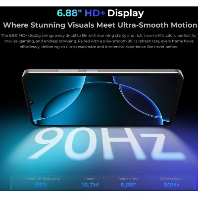 Смартфон Oukitel C60pro 6.88` HD+ /8GB/256GB/ T606 /10000mAh/ 13+5Мп / Blue