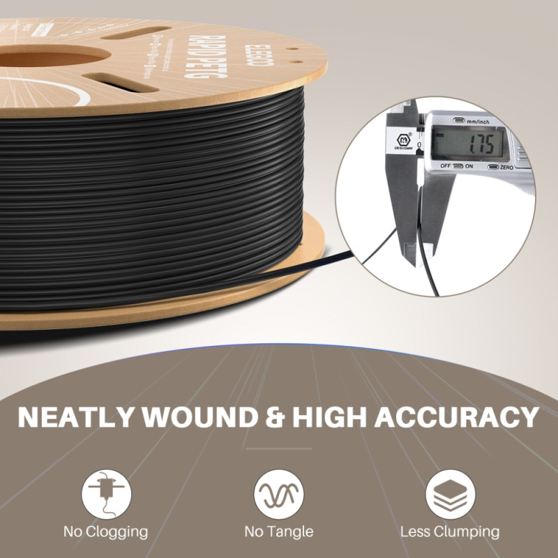 Пластик (Filament) ELEGOO RAPID PETG 1кг, 1.75мм, чорний