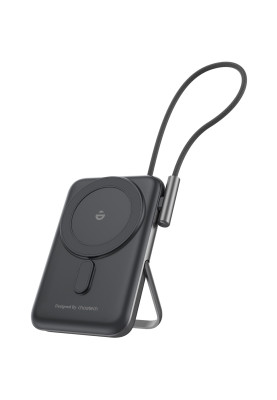 УМБ Choetech Magnetic Wireless 10000mAh 20W PD USB-C In/Out,Qi-15W,build-in cabel  Black