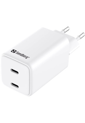 Зарядний пристрій 2xUSB 65W (2xUSB-C) Gan III білий Sandberg