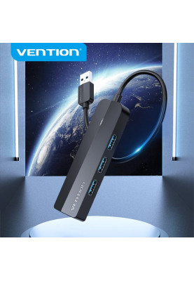 Хаб USB 3.0 -> 3хUSB 3.0/RJ45 Gigabit чорний Vention