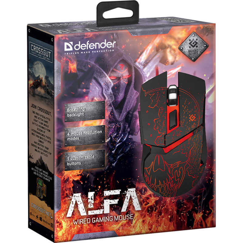 Мишка Defender Alfa GM-703L 7 кн., 3200 dpi