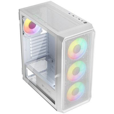 Корпус LogicConcept PORTOS MESH+GLASS ARGB fans 4x120mm WHITE без БЖ ATX Корпус LogicConcept PORTOS MESH+GLASS ARGB fans 4x120mm WHITE без БЖ ATX