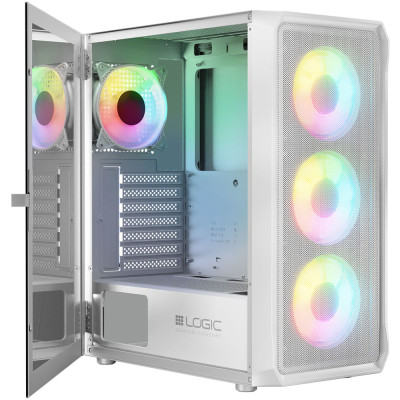 Корпус LogicConcept PORTOS MESH+GLASS ARGB fans 4x120mm WHITE без БЖ ATX Корпус LogicConcept PORTOS MESH+GLASS ARGB fans 4x120mm WHITE без БЖ ATX