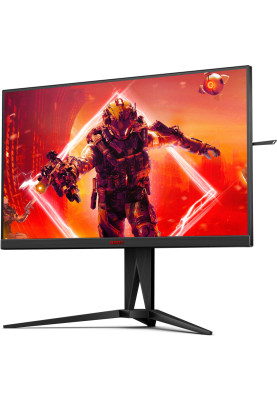 Монітор TFT 27" AOC AGON AG275QXN/EU, QHD, VA, HDR400, 165Гц, 1 мс (GtG), 2х HDMI, DP, USB-hub, HAS, Pivot, чорний з червоним