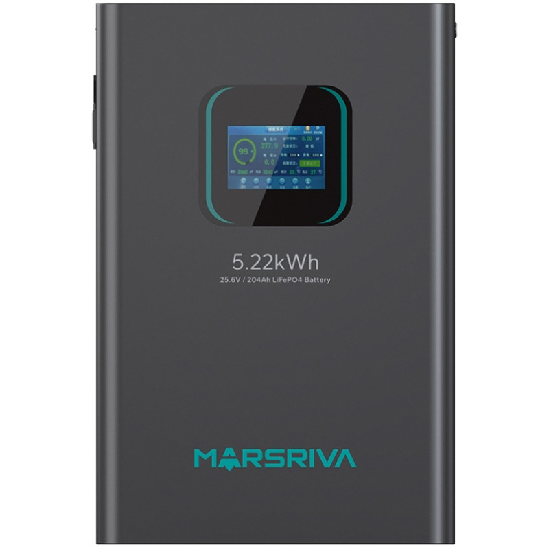 Акумуляторна батарея Marsriva LiFePO4, 25.6V/204Ah, 5.22KWH, wall mounted