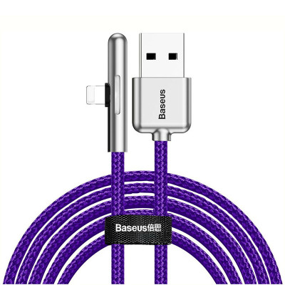 Кабель USB3.1 AM-Lightning M, 2 м, 1.5A, 90° з кольоровою індикацією Пурпуровий, CAL7C Baseus