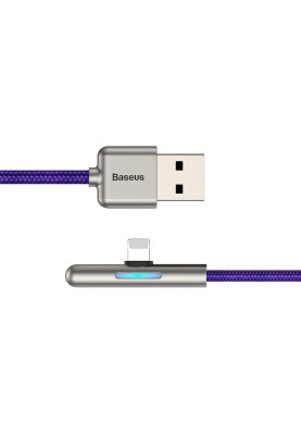 Кабель USB3.1 AM-Lightning M, 2 м, 1.5A, 90° з кольоровою індикацією Пурпуровий, CAL7C Baseus