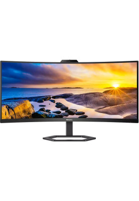 TFT 34" Philips 34E1C5600HE, WQHD, VA, sRGB 123,24%, 100Гц, 1мс, HDMI, DP, USB-C, webcam, HAS, кол