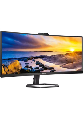 TFT 34" Philips 34E1C5600HE, WQHD, VA, sRGB 123,24%, 100Гц, 1мс, HDMI, DP, USB-C, webcam, HAS, кол