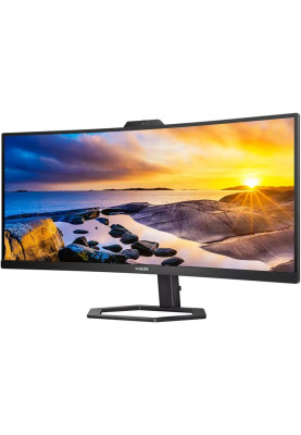 TFT 34" Philips 34E1C5600HE, WQHD, VA, sRGB 123,24%, 100Гц, 1мс, HDMI, DP, USB-C, webcam, HAS, кол