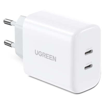 Зарядний пристрій 2xUSB 40W (2xUSB-C) PD CD243 Ugreen Білий