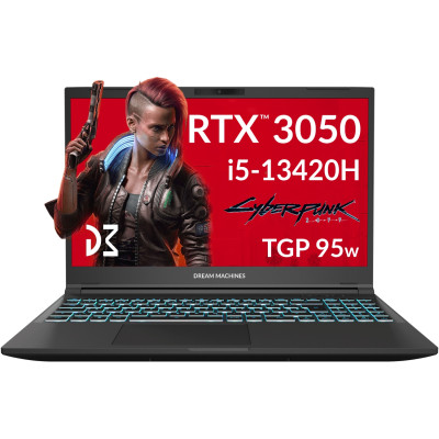 Ноутбук Dream Machines RG3050-15UA71 15.6” FHD 144Hz/i5-13420H/16 GB/SSD 1TB/RTX3050/GLAN/DOS (RG3050-15UA71)