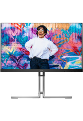 TFT 27" AOC Q27U3CV, IPS, QHD, HDMI, DP, USB-C, RJ-45, USB-hub, HAS, Pivot, кол., чорний