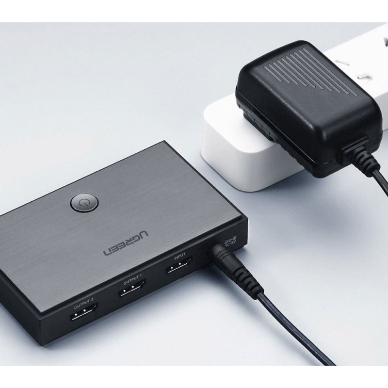 Сплітер HDMI 2.0 UHD 4K/60Hz HDR HDMI 2.0 1*2 CM186 UGREEN Чорний