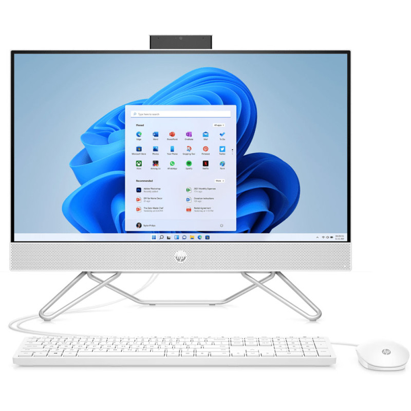 Моноблок 23.8'' HP 205 G8 Ryzen 3 5425U/8Gb/SSD256Gb/Cam/K&M/WiFi/DOS/Starry White